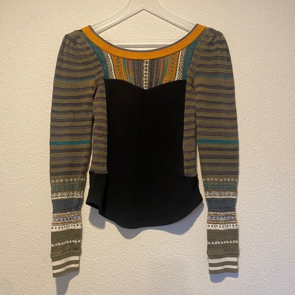 Free People XS Sweet Gal Thermal Boho Long Sleeve Top‎ Sweater - Picture 2 of 5